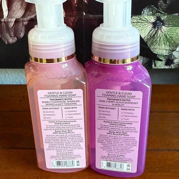 NEW 2-Pc CHAMPAGNE TOAST & BLACK CHERRY MERLOT Hand Soap Bath & Body Works - Picture 2 of 2